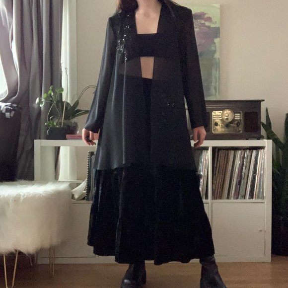 90s vintage sheer beaded duster - Picture 3 of 4